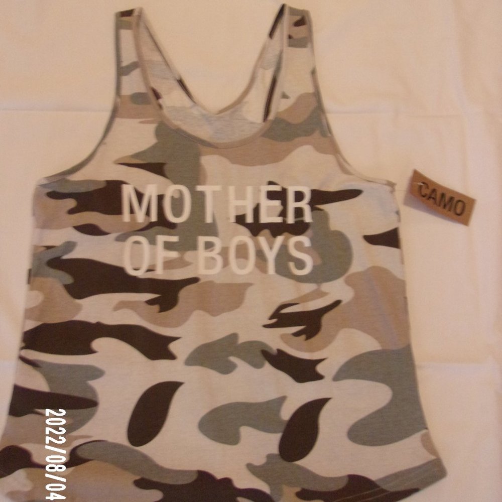 CAMO T-BACK T-SHIRT, NEW with TAG,